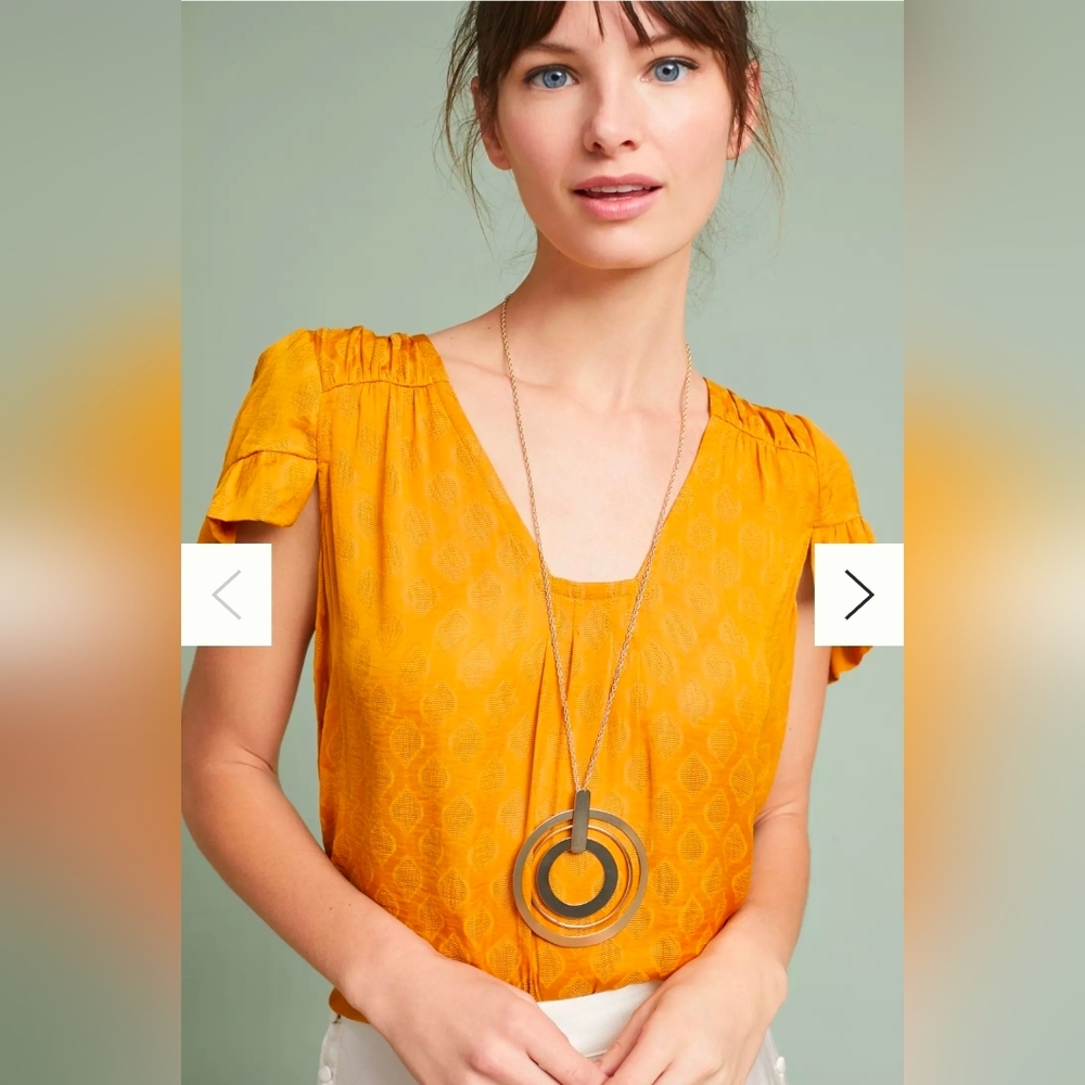 Anthropologie Hailey Flutter-Sleeve Top XS